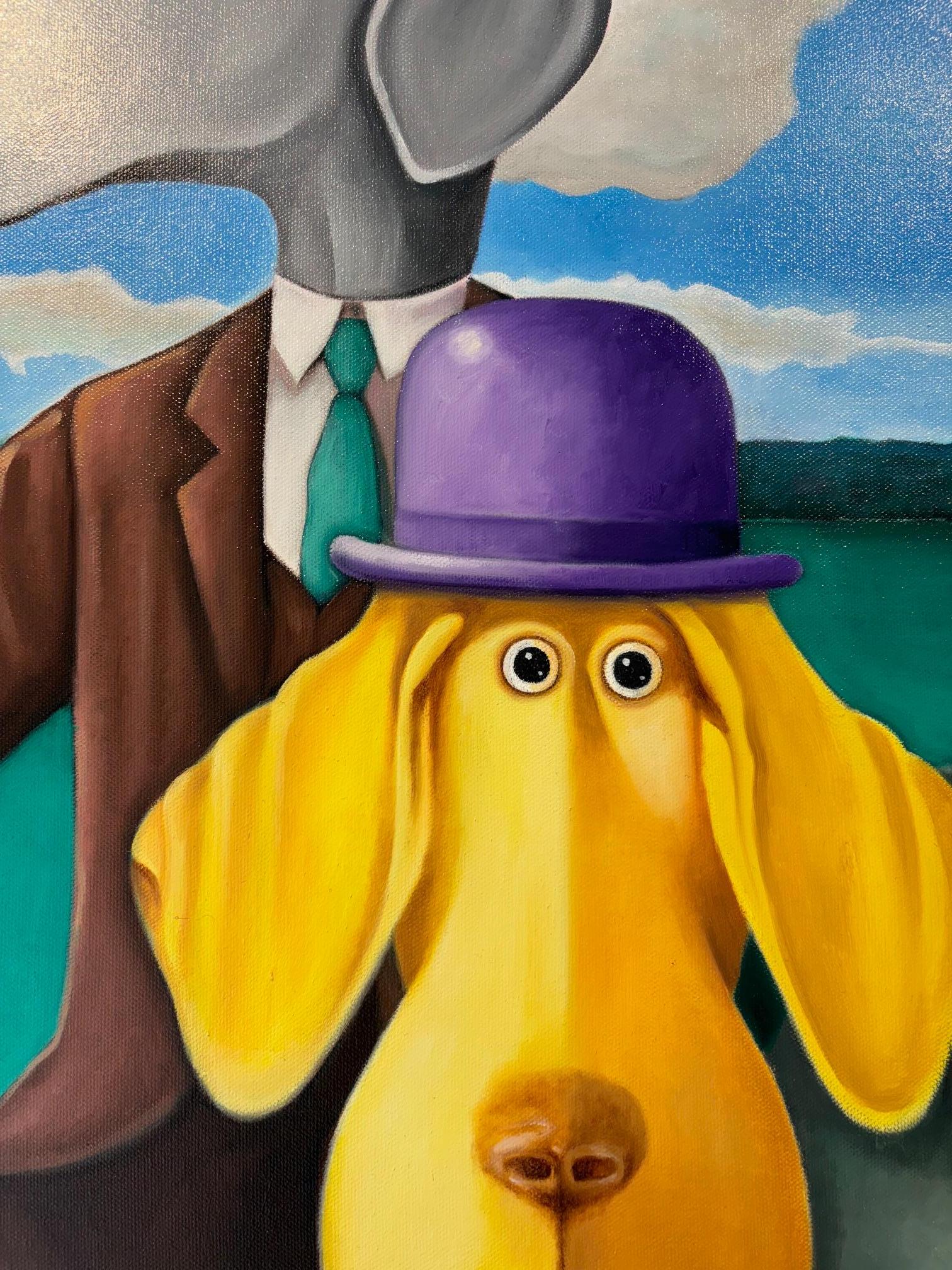 Rescue Dogs - Original animal surrealistic painting-contemporary art For Sale 2