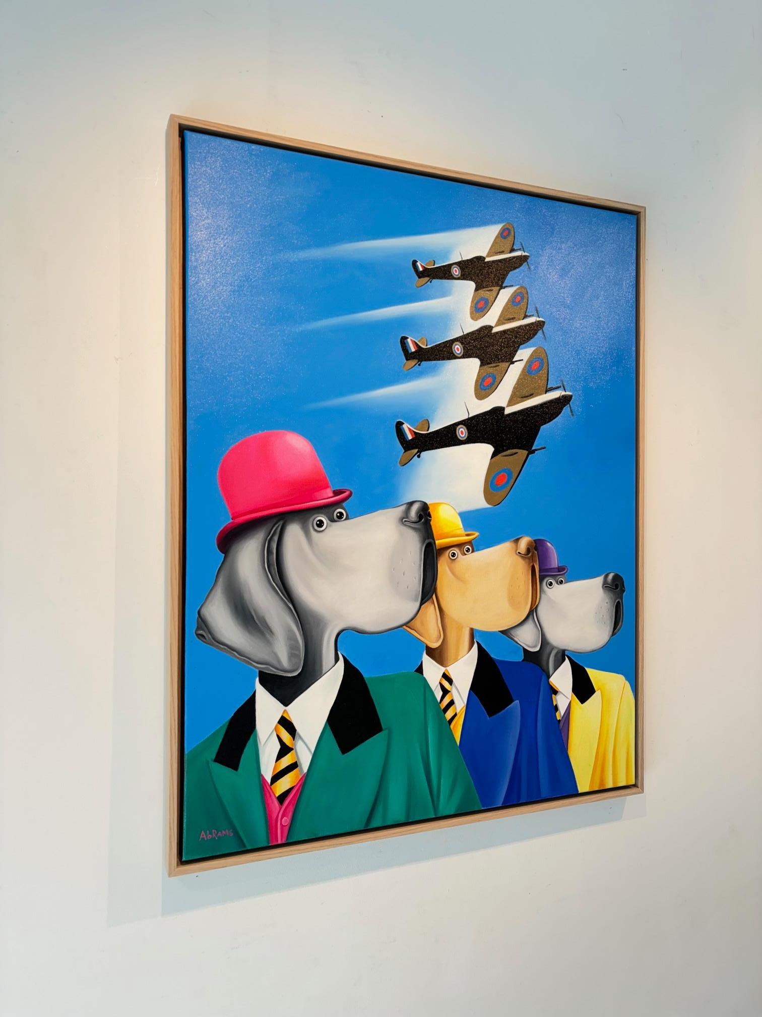 Top Dog - Peinture originale surréaliste animalière-art contemporain - Surréalisme Painting par Michael Abrams