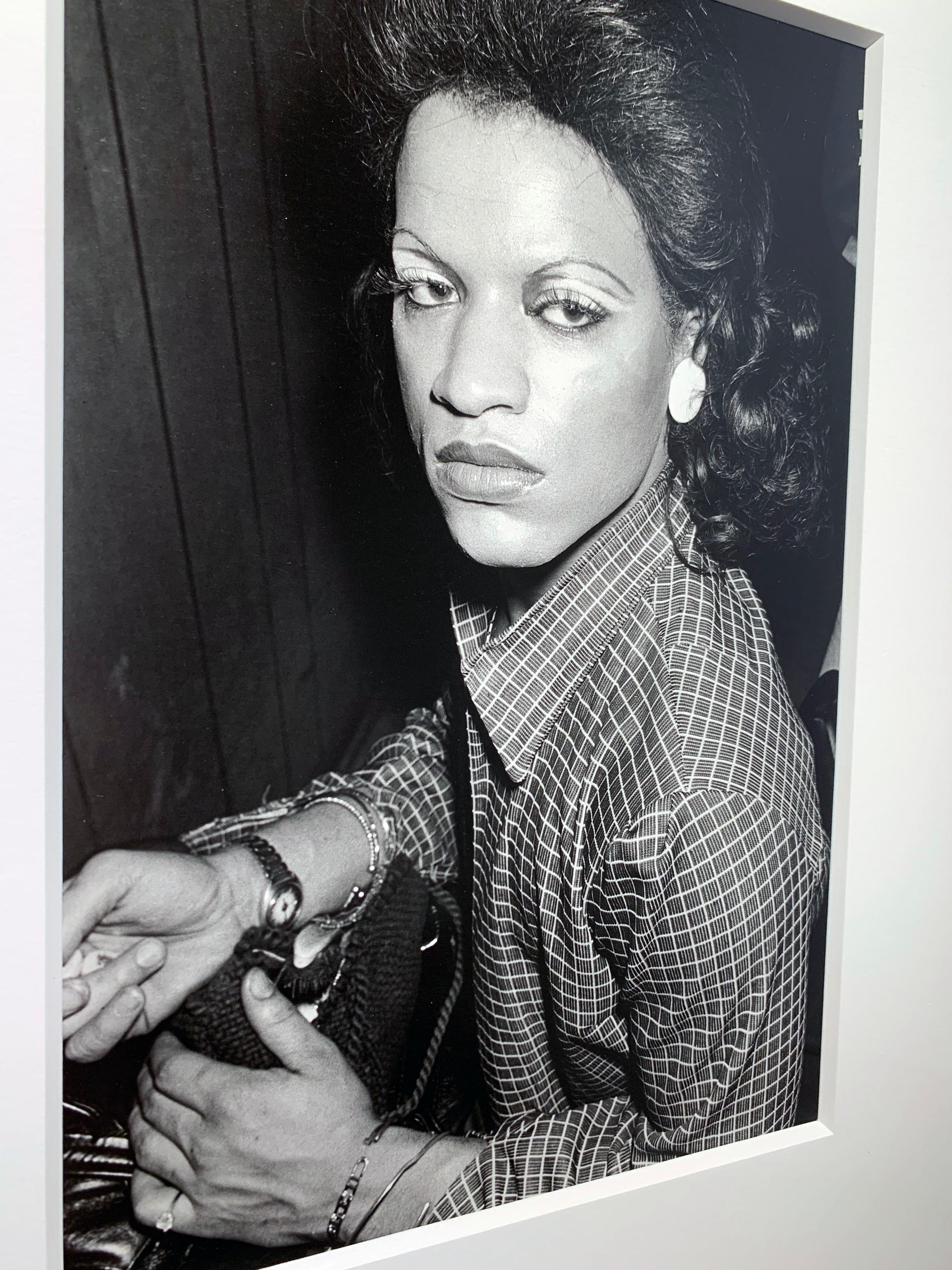 #112, 1970s Nightclubs of Chicago South Side - Rare Vintage Silver Gelatin Print - Black Portrait Photograph by Michael Abramson