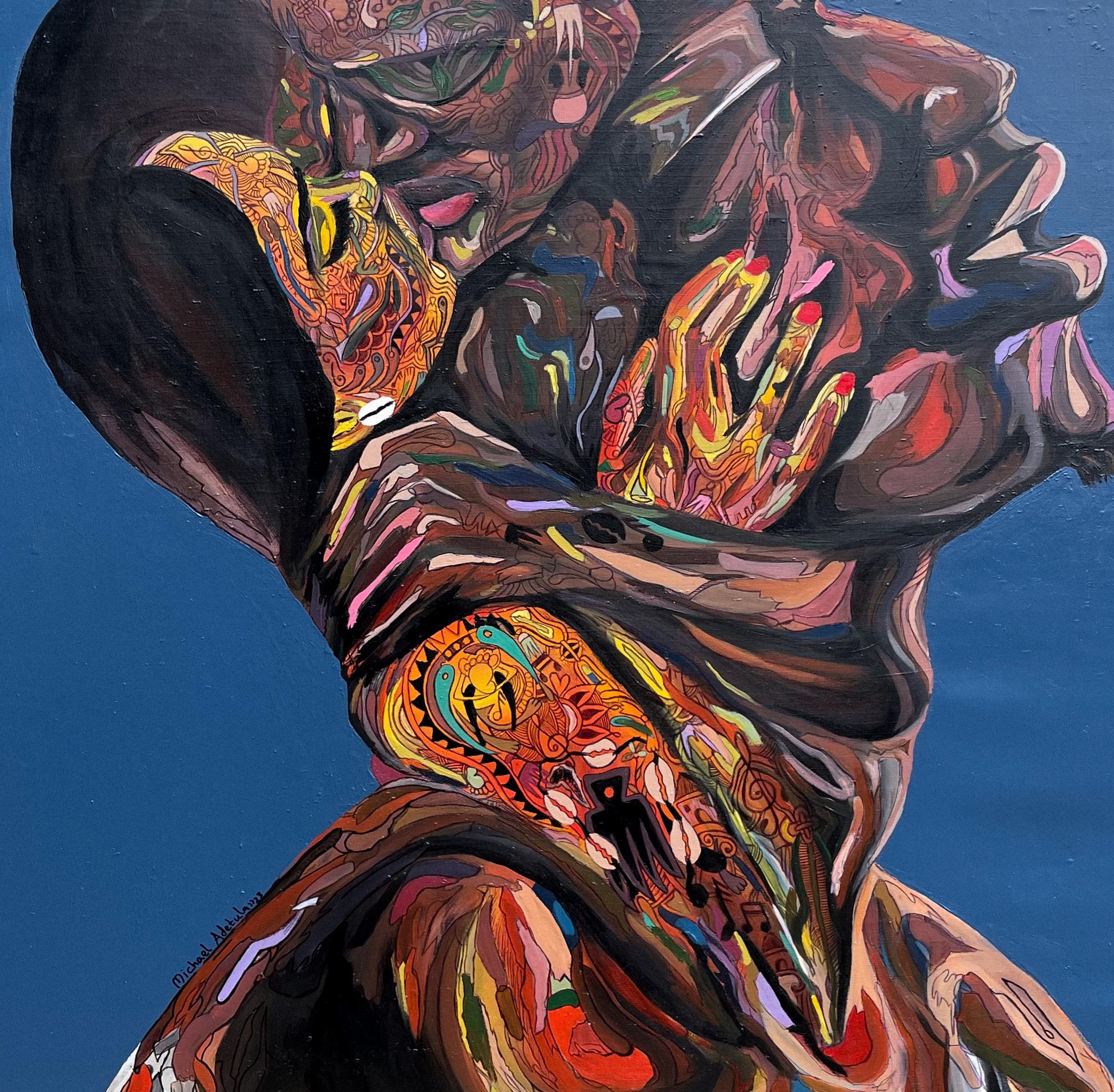 Tutto nella mia testa - 21° secolo contemporaneo, Figurativo, Uomini, Amore, Pensieri in vendita 3