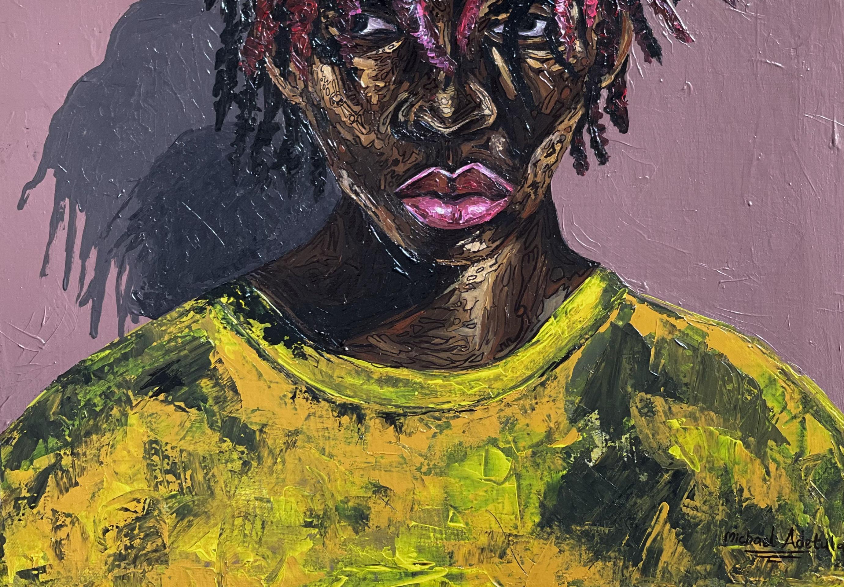 Cast Aside 1 -21° Secolo Contemporaneo, Ritratto Figurativo Africa Donna Moderna - Painting Concettualismo di Michael Adetula