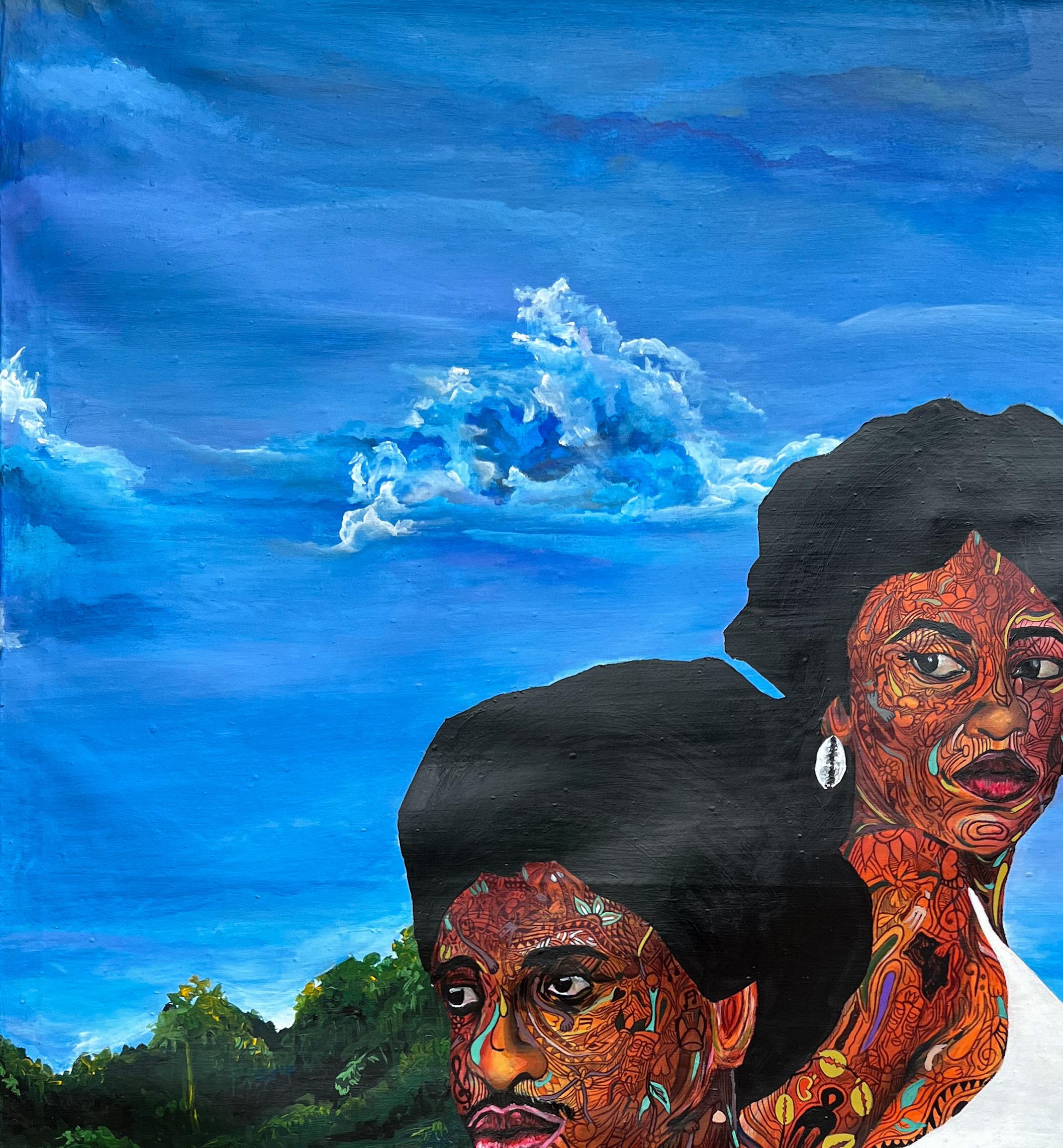 My Backbone and I - Painting by Michael Adetula