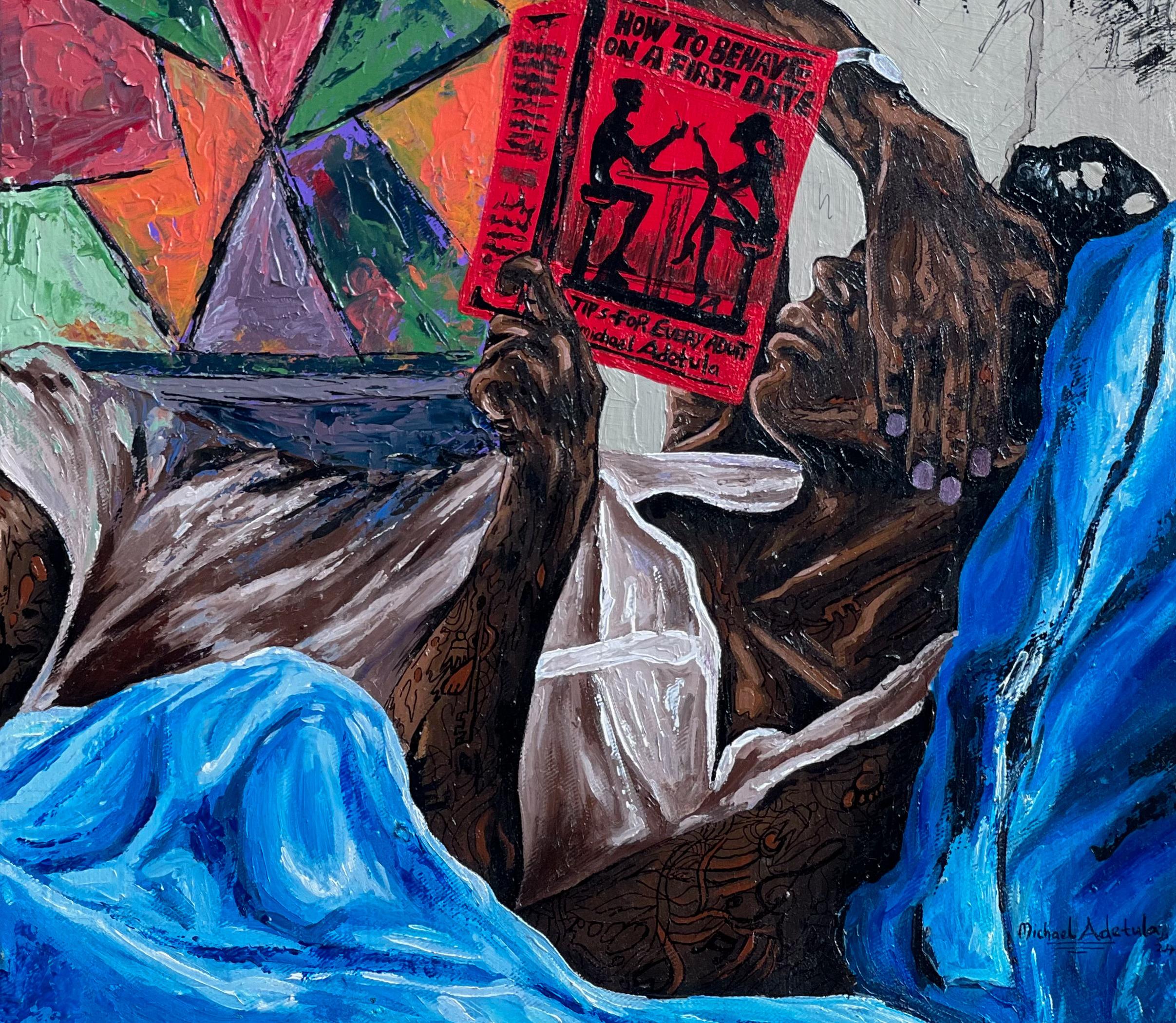 En busca de la perfección -Siglo XXI Contemporáneo, Retrato figurativo, Mujer Moderna - Painting Conceptual de Michael Adetula