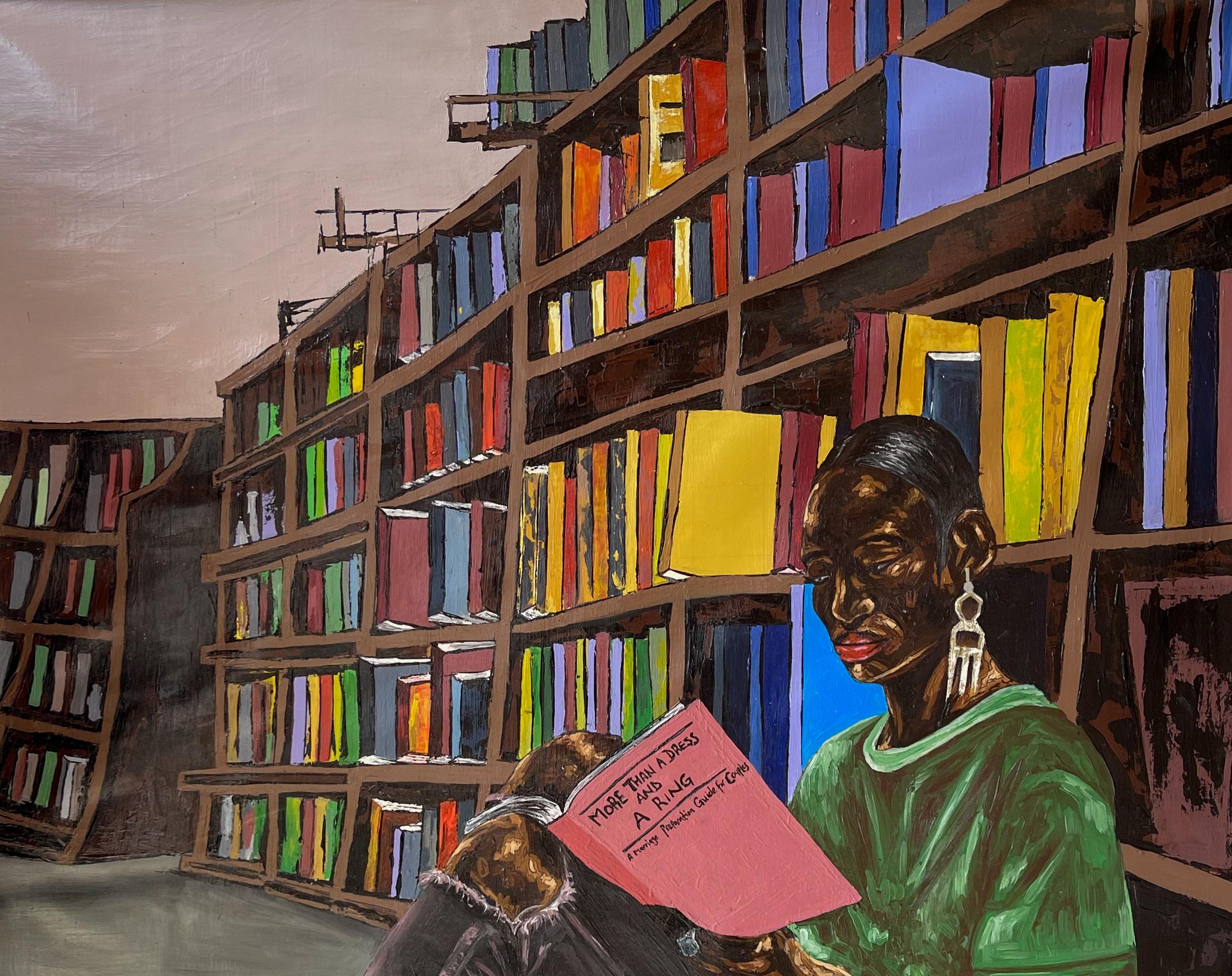 Seeking Perfection 3 -21st Century Contemporary, Figurative, Portrait, Modern - Painting by Michael Adetula
