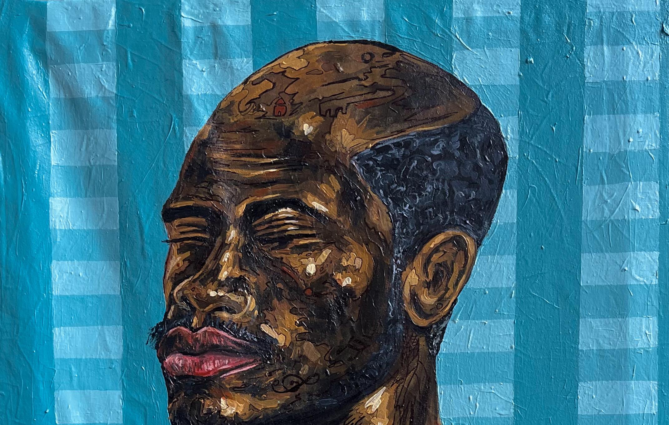 Peace from Within 3 - 21st Century Contemporary, Figurative, Portrait, Modern - Painting by Michael Adetula