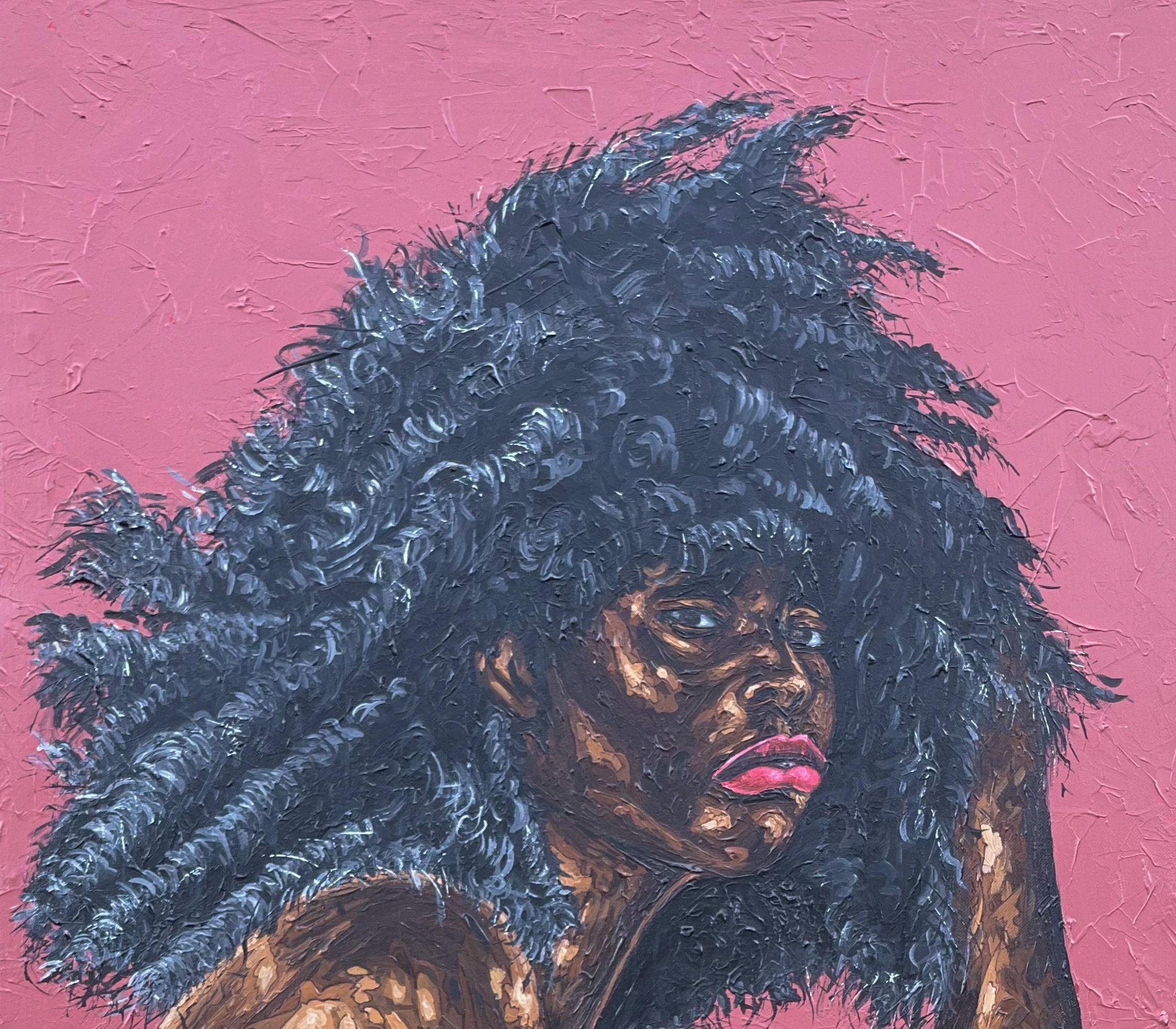 Unraveling - 21st Century Contemporary, Ritratto figurativo, Donna, Moderno - Painting di Michael Adetula