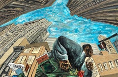 Il peso del ritorno - Arte contemporanea del XXI secolo, figurativa, ritrattistica, moderna, skate