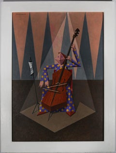 Michael Alan-Kidd (b.1955) - 2013 Acrylic, Mme Suggia Playing the Cello