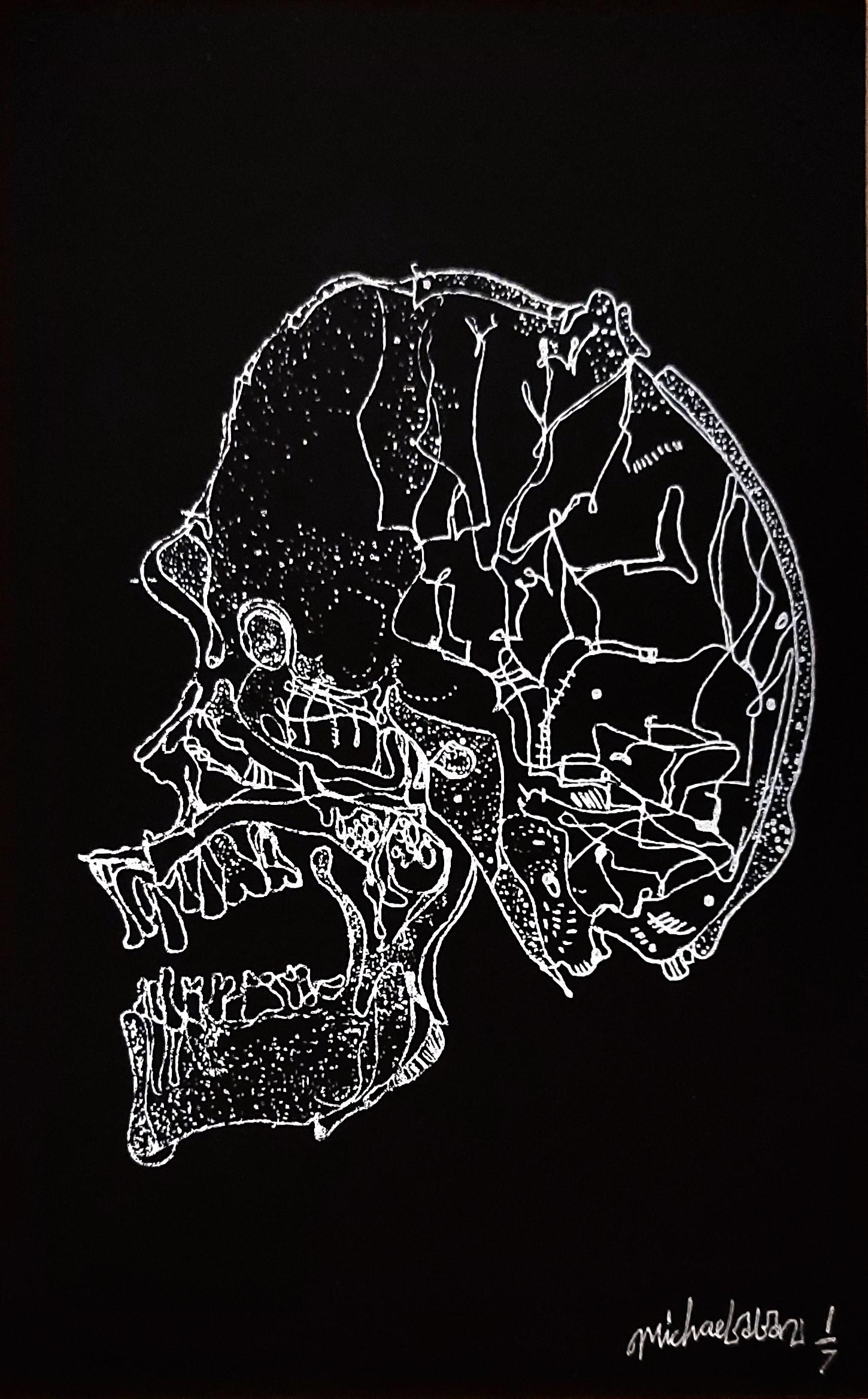 Skull Dug Out of Grave 2K Years Later - Print by Michael Alan