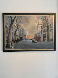 Aldwych, Towards St Clement - peinture impressionniste originale - art contemporain