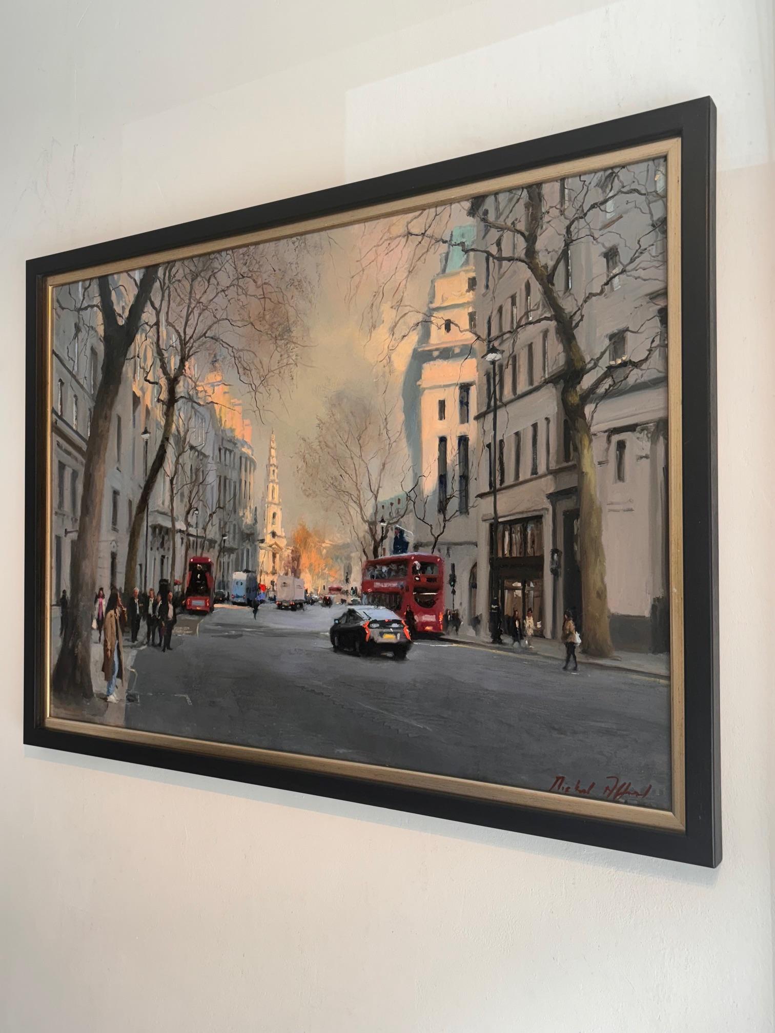Aldwych, Towards St Clement - original impressionist painting - contemporary art - Impressionist Painting by Michael Alford