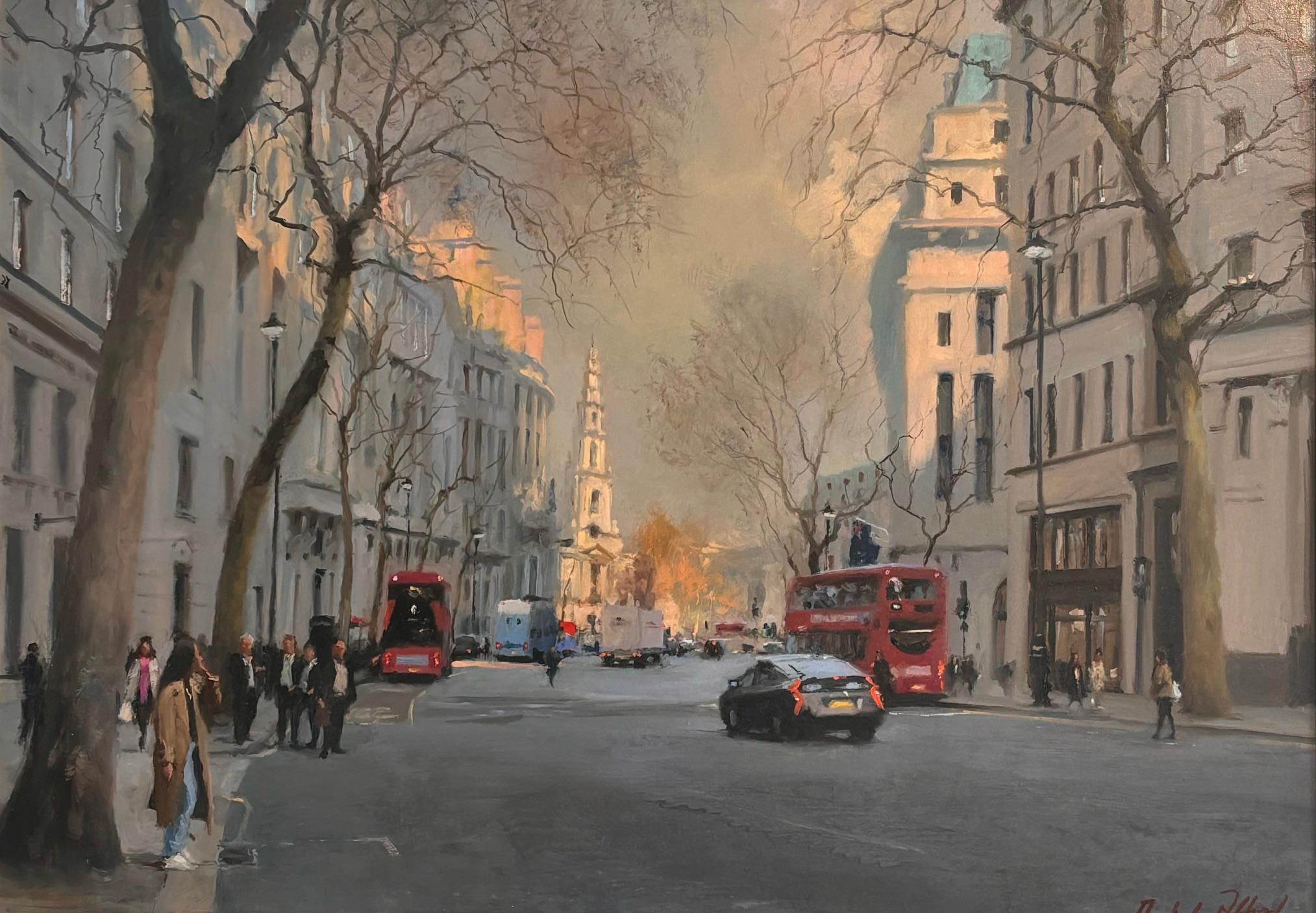 Aldwych, Towards St Clement - original impressionist painting - contemporary art