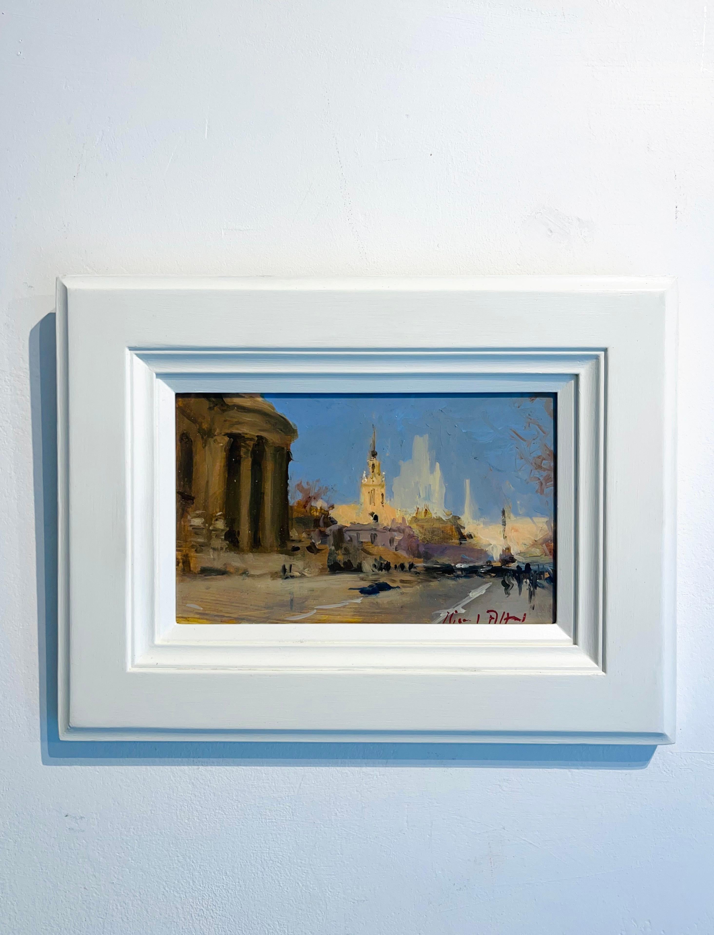Cannon Street-original impressionism cityscape oil painting-contemporary Art - Painting by Michael Alford