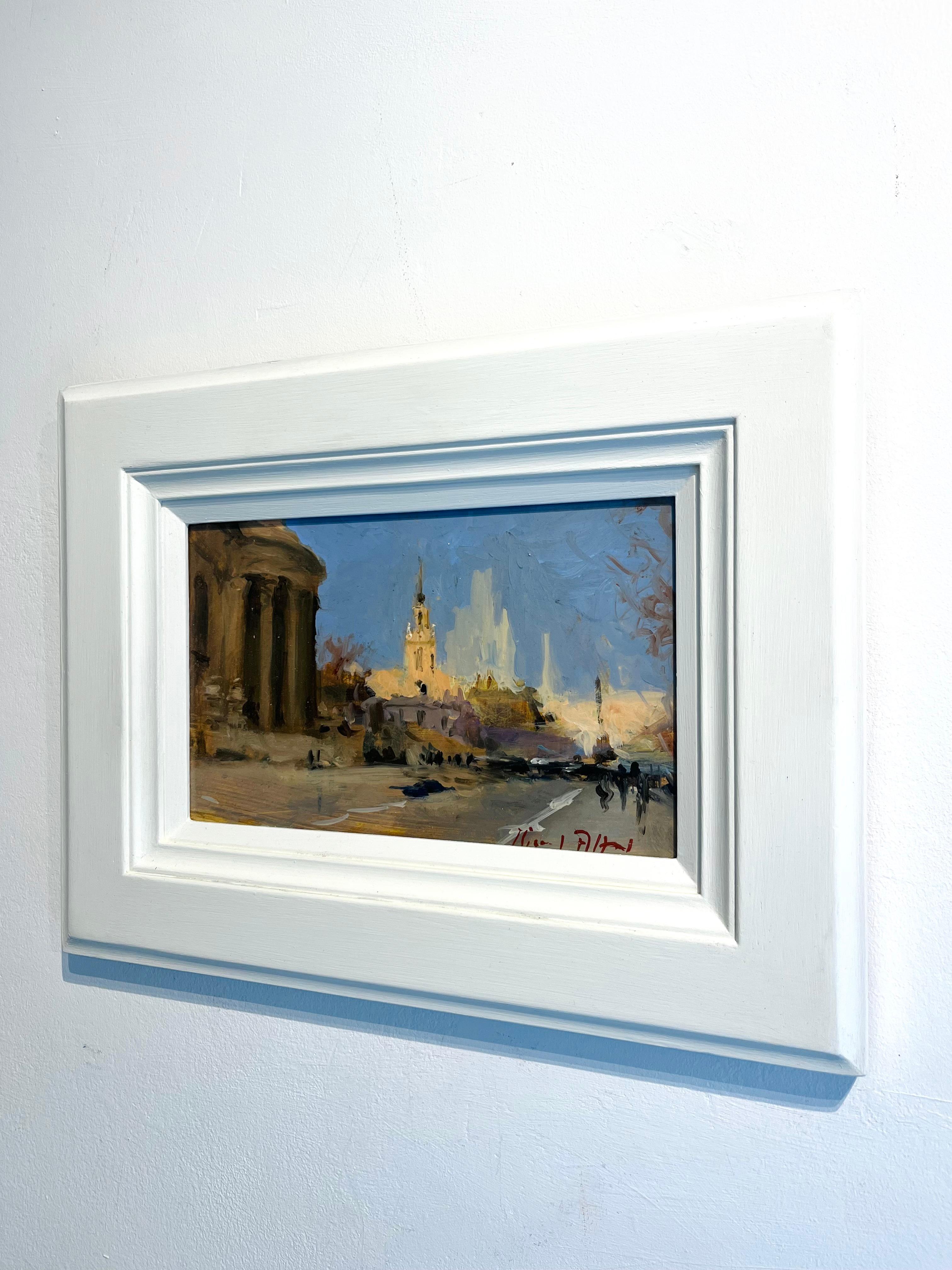 Cannon Street-original impressionism cityscape oil painting-contemporary Art - Impressionist Painting by Michael Alford
