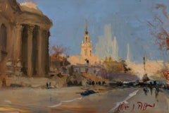 Cannon Street-original impressionism cityscape oil painting-contemporary Art