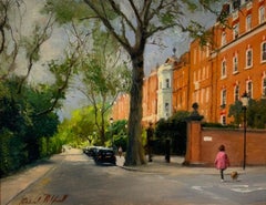 Cheyne Walk- original impressionist figurative landscape study -contemporary art