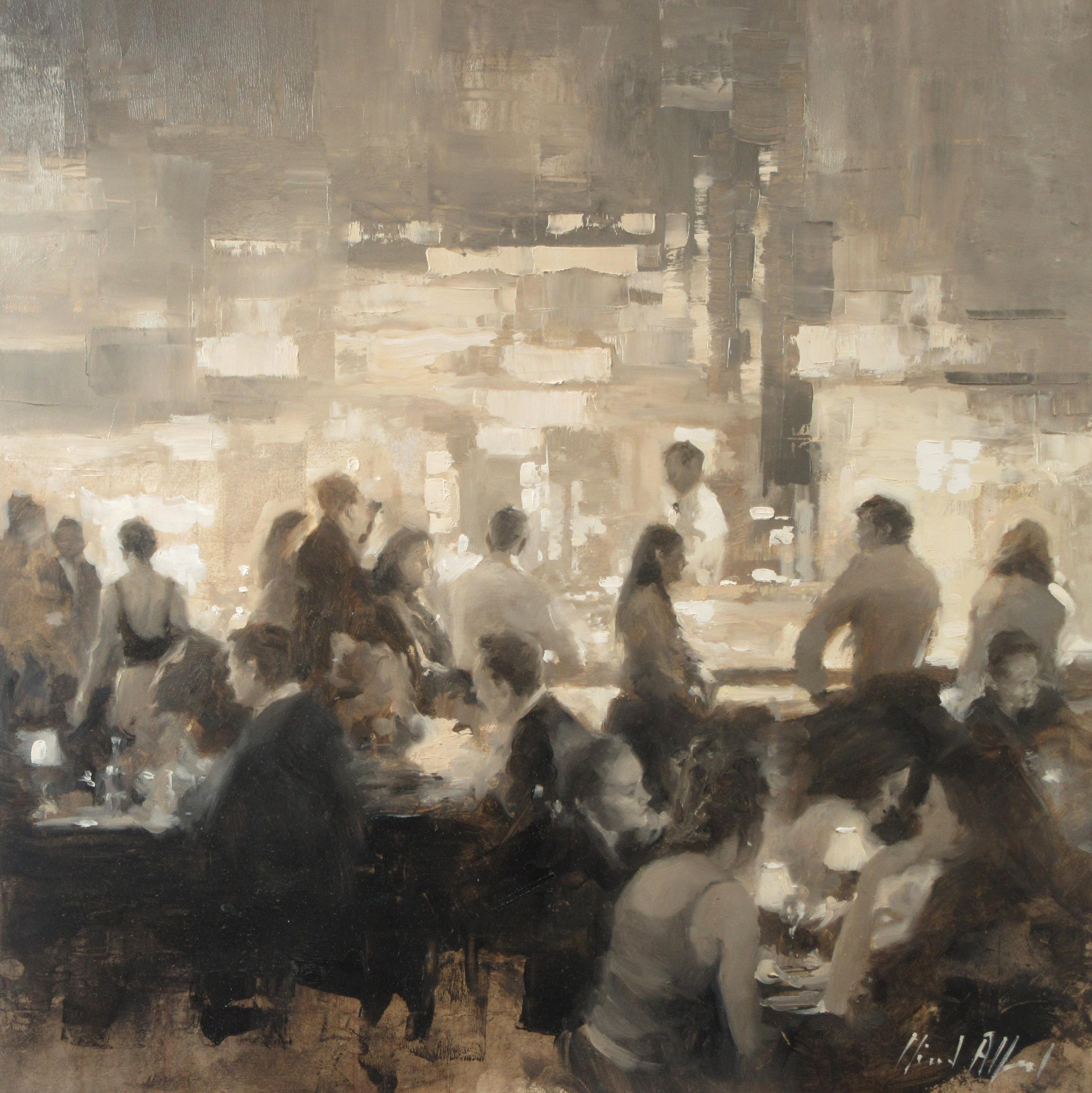Michael Alford Figurative Painting - Cocktails, Royal Exchange