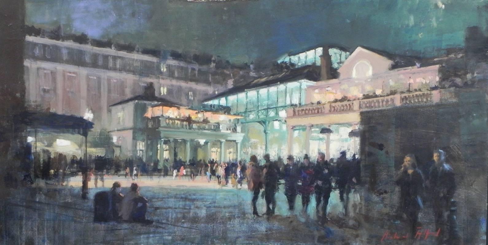 Michael Alford Abstract Painting - Commedia dell’Arte Covent Garden  original city landscape painting 