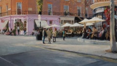 Elizabeth Street - peinture à l'huile originale impressionniste de Londres - art moderne