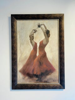 Flamenco 2- impressionismo originale pittura figurativa femminile-arte contemporanea