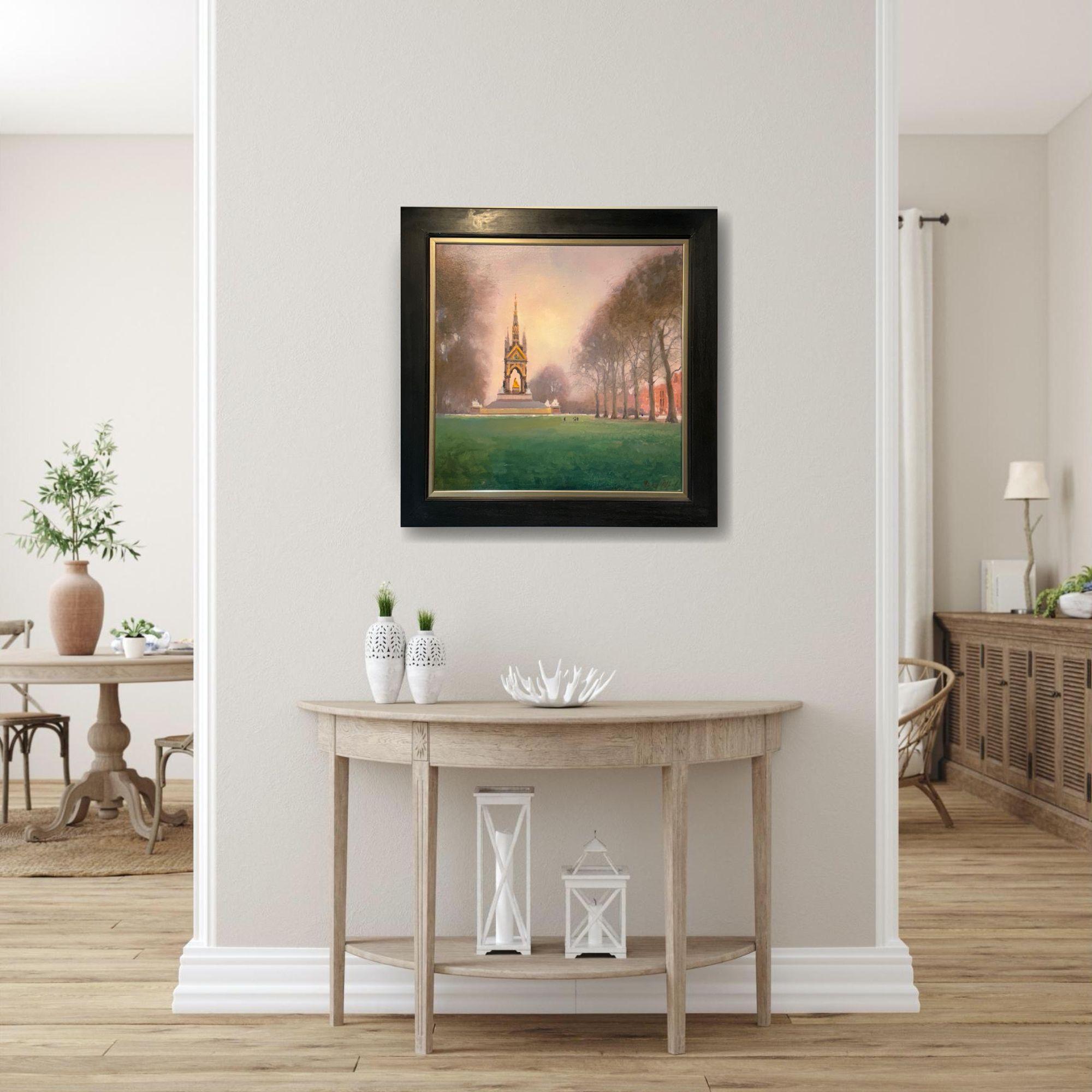 Kensington Gardens - original impressionistische figurative Studie -zeitgenössische Kunst (Braun), Portrait Painting, von Michael Alford