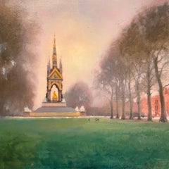 Giardini di Kensington - studio figurativo impressionista originale - arte contemporanea