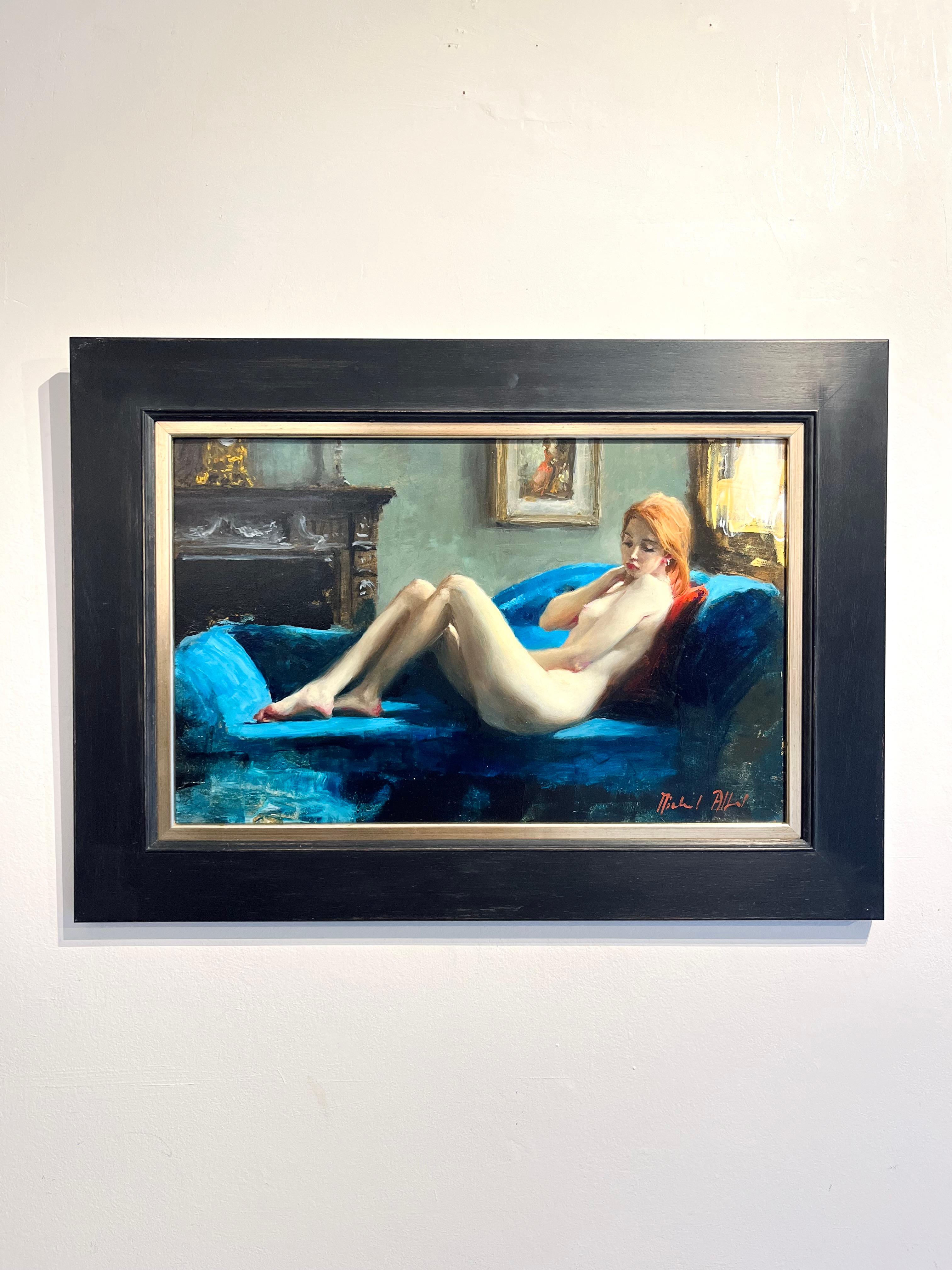 Le Souvenir - arte contemporáneo original, estudio de figura femenina impresionista - Painting de Michael Alford