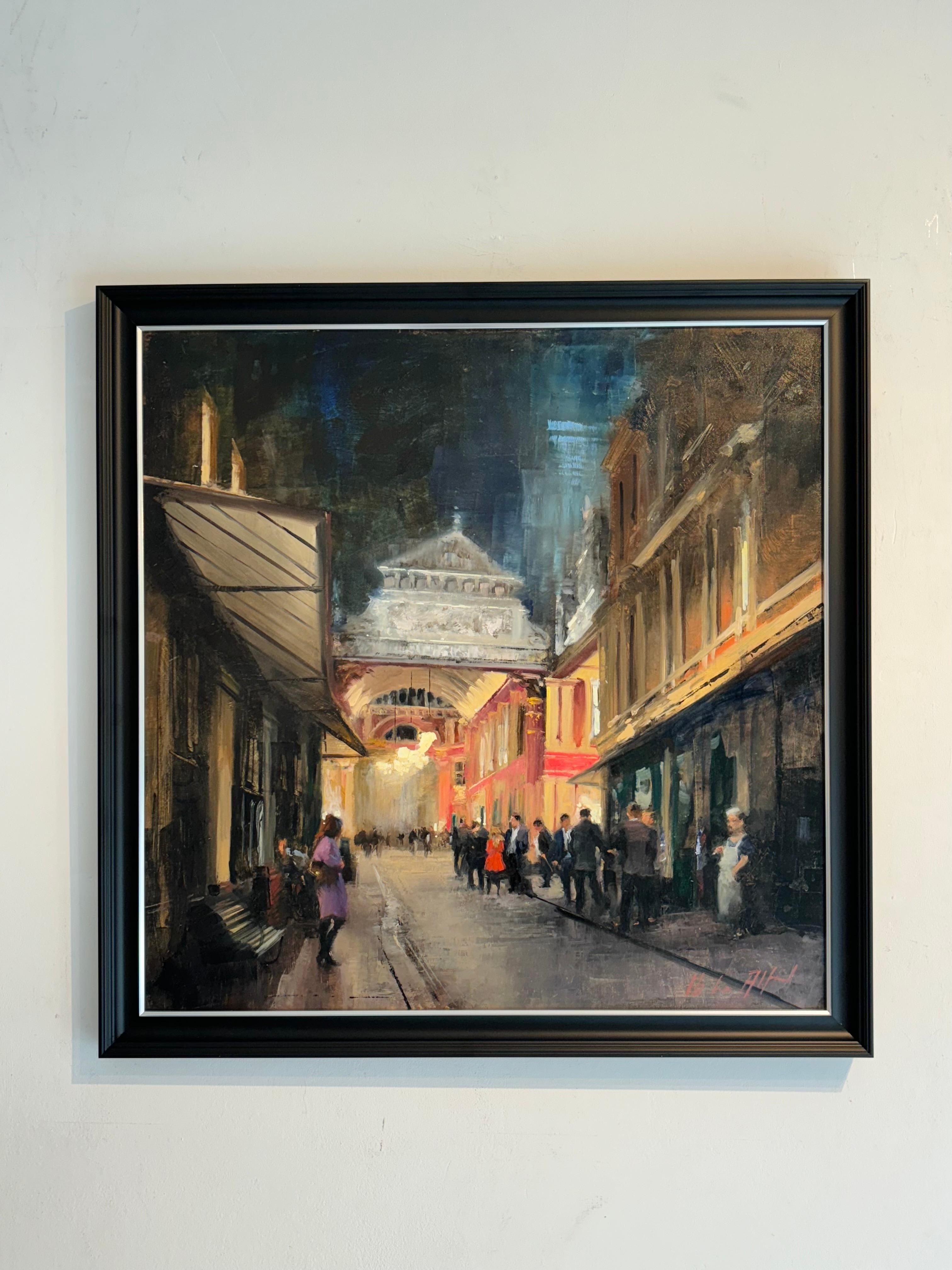 Leadenhall Market - pintura impresionista paisaje urbano - arte contemporáneo original - Painting de Michael Alford