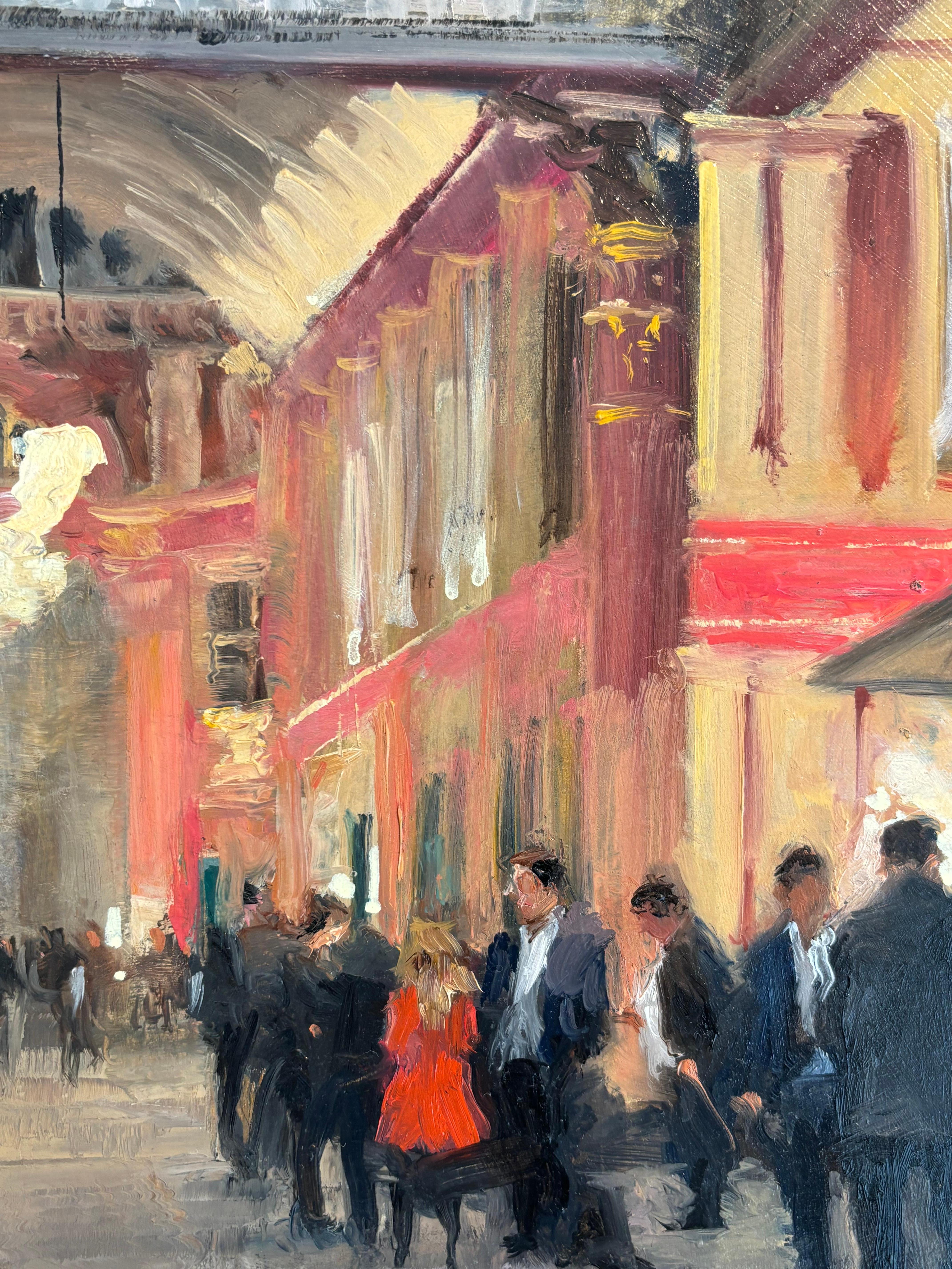 Leadenhall Market - pintura impresionista paisaje urbano - arte contemporáneo original - Figurative Painting Negro de Michael Alford
