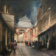 Leadenhall Market - impressionist citiscape painting - original contemporary art