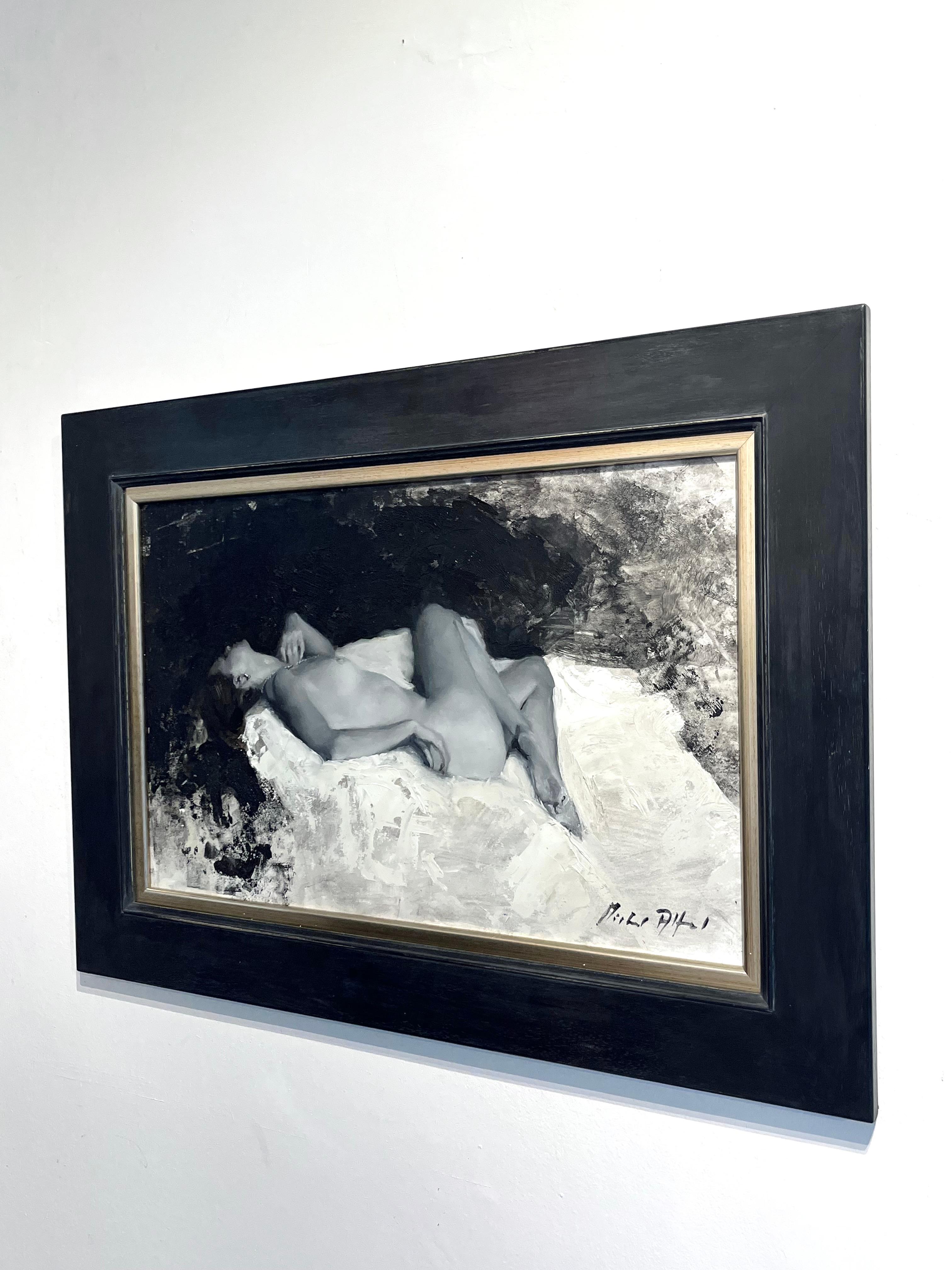 Akt, Schwarz-Weiß -Original impressionistische figurative Malerei -Zeitgenössische Kunst (Impressionismus), Painting, von Michael Alford
