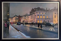 Somerset House - dipinto ad olio originale di paesaggio urbano impressionista - Arte contemporanea