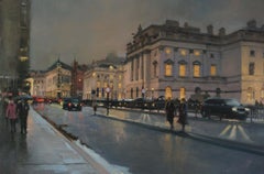 Somerset House - dipinto ad olio originale di paesaggio urbano impressionista - Arte contemporanea
