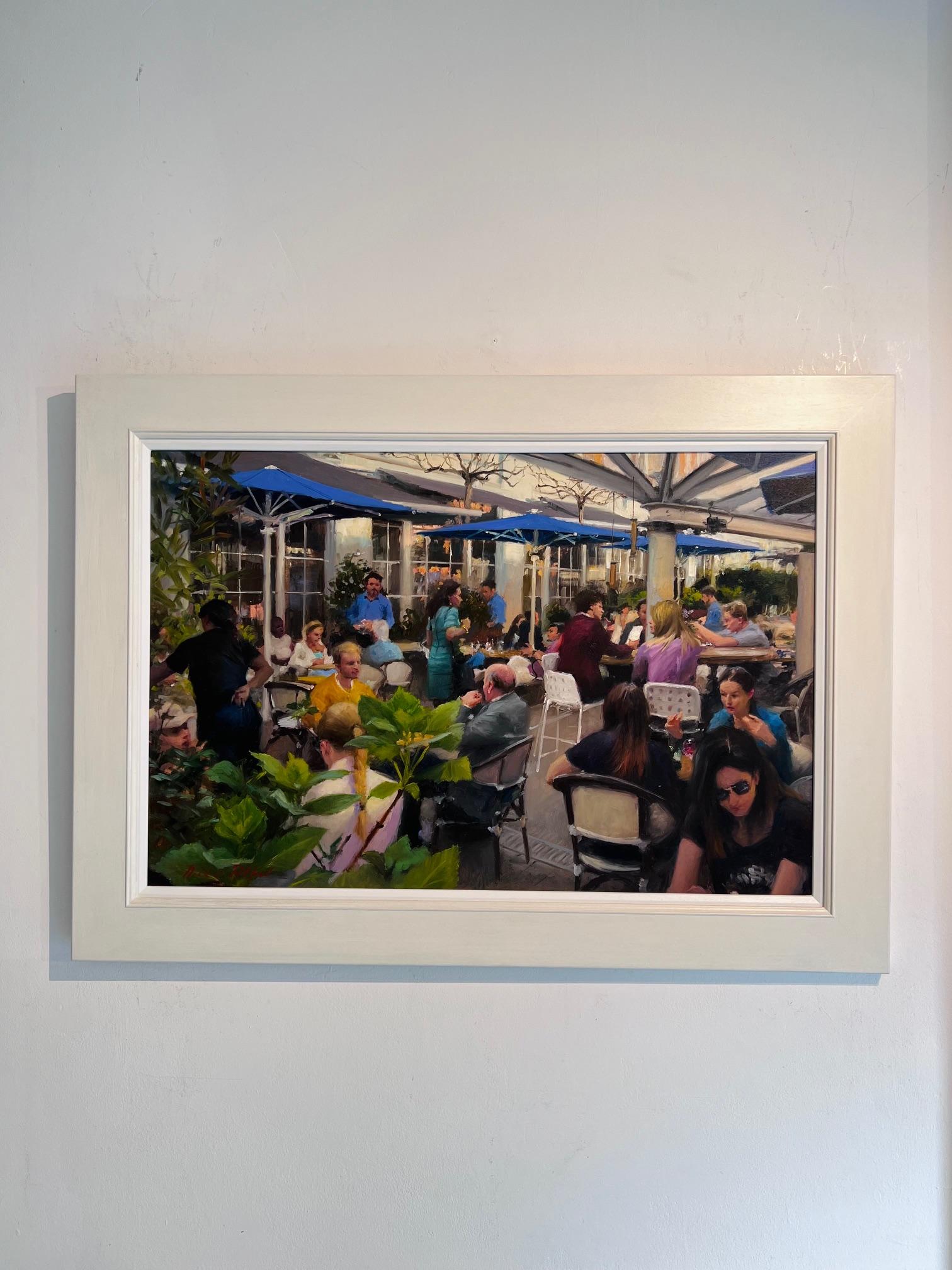 Der Blaue Vogel - Original Impressionismus Stadtbild Ölgemälde - zeitgenössische Kunst – Painting von Michael Alford