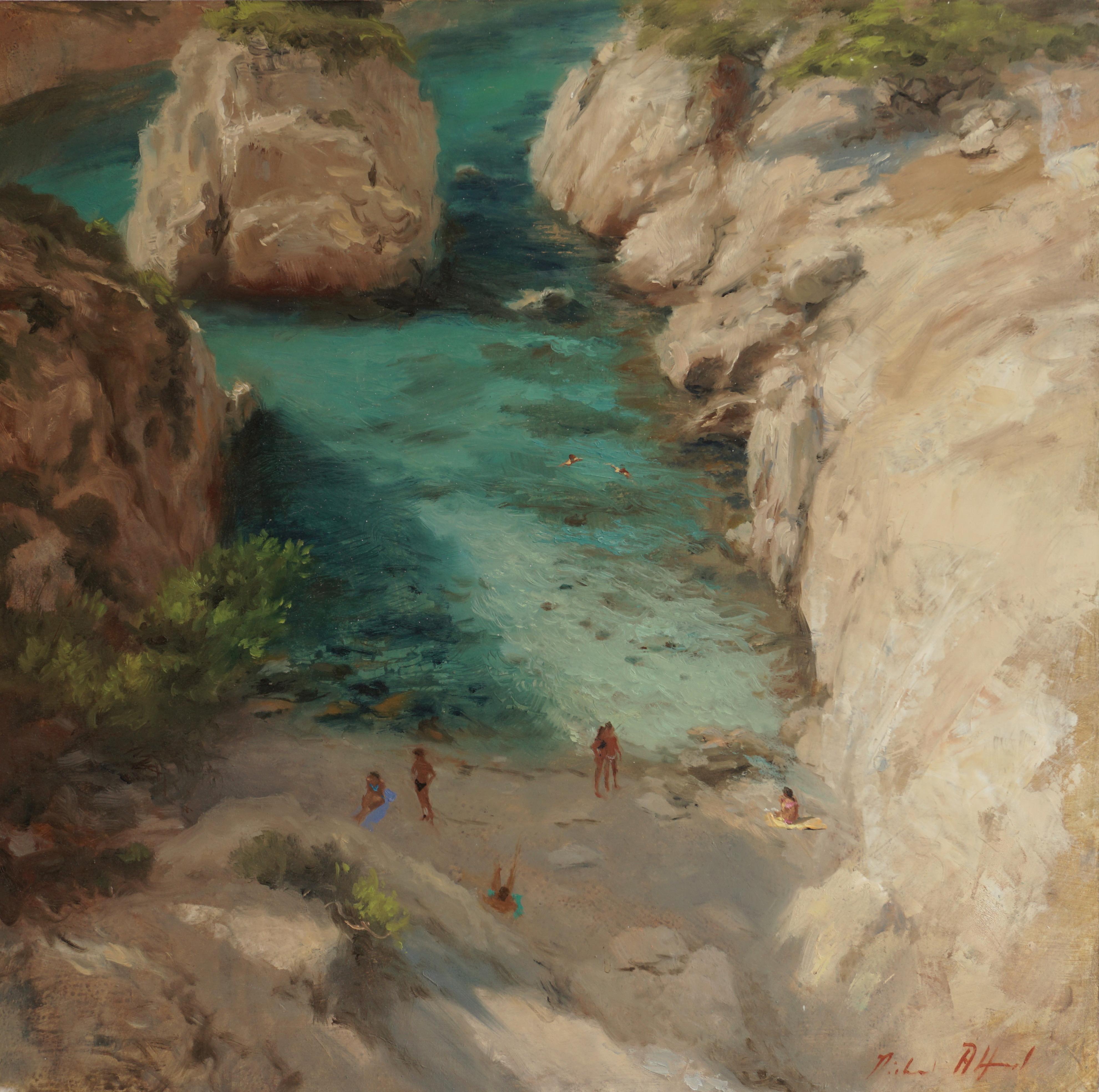 The Cove - studio originale di paesaggio figurativo impressionista - arte contemporanea