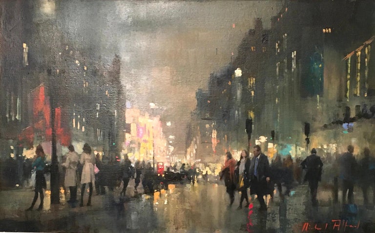Michael Alford West End Piccadilly Original Cityscape Oil