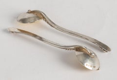 Michael Allen Bolton Arts & Crafts Inspired Hand Crafted Silver Salt Spoons