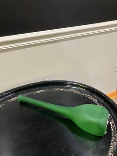 Michael Anchen Hand-Blown Long Neck Green Bottle