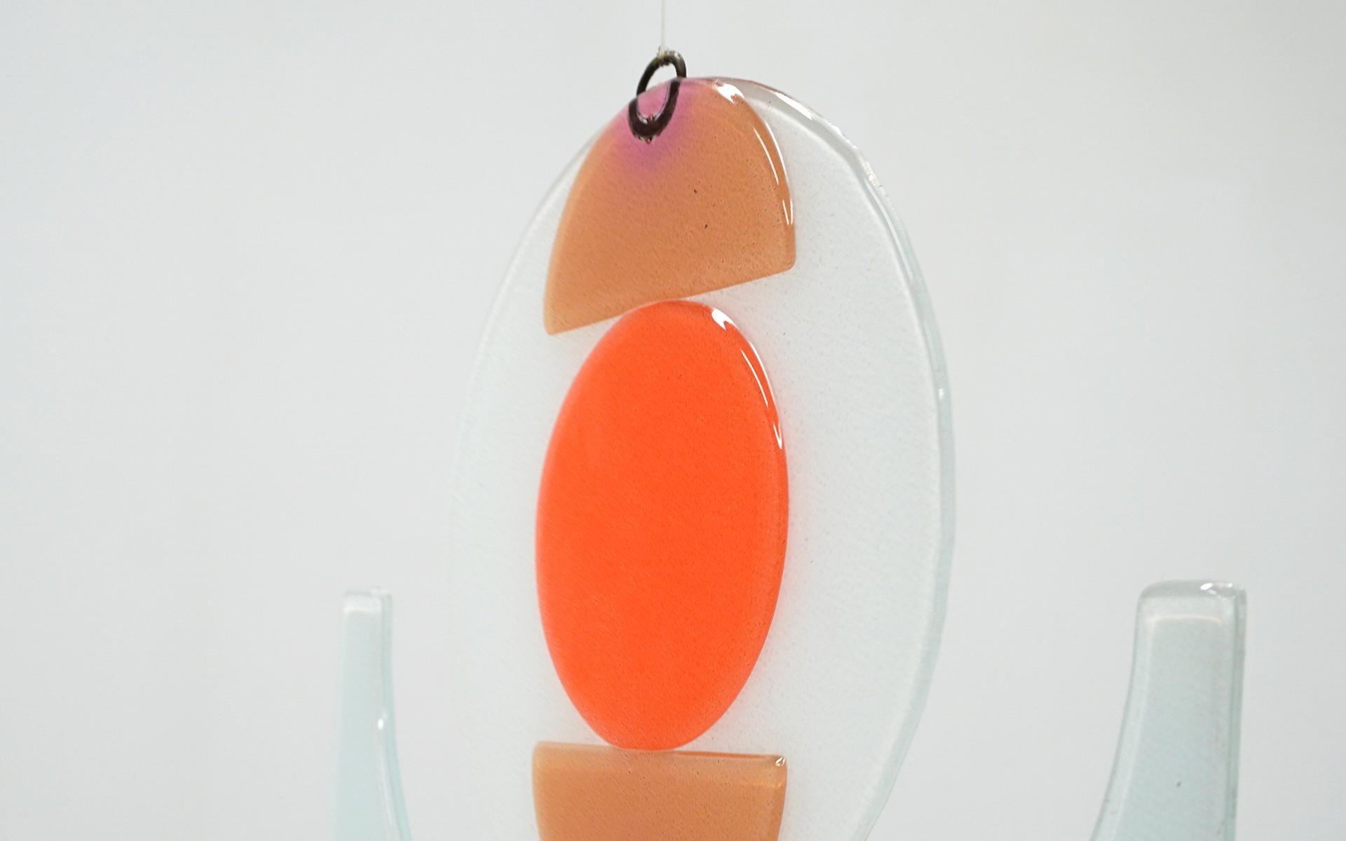 American Michael and Frances Higgins Multicolored Mobile, Fused Art Glass For Sale