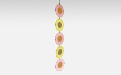 Michael and Frances Large Glass Rondelay Mobile / Hanging in Pinks and Yellows