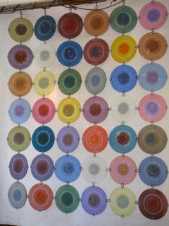 Michael and Francis Higgins Mid-Century Modern Glass Rondelay Screen