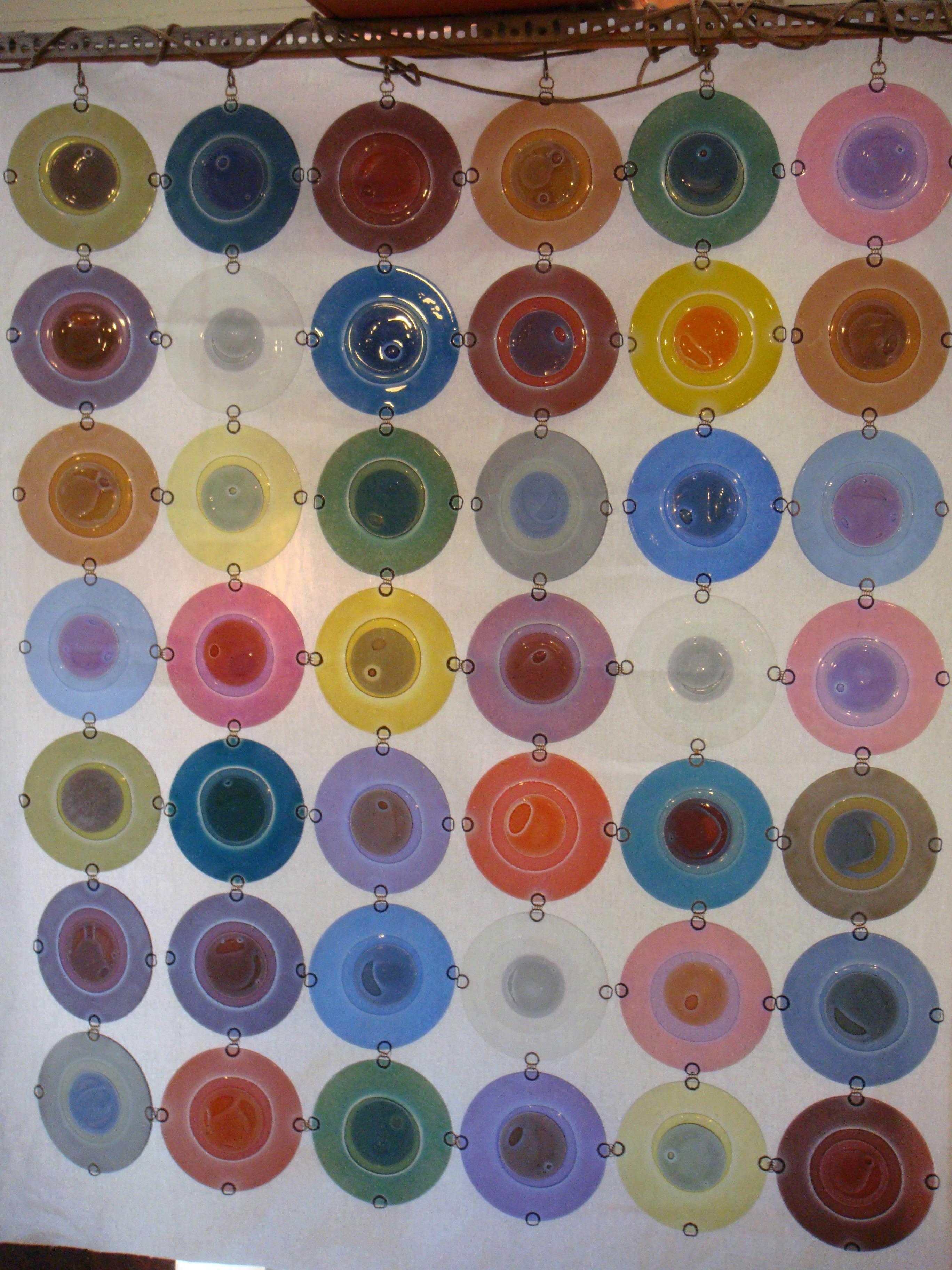 Michael and Francis Higgins Mid-Century Modern Glass Rondelay Screen 1