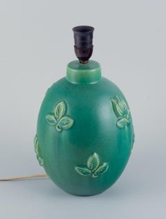 Michael Andersen (1859-1931), Bornholm, Denmark. Large ceramic table lamp