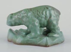 Michael Andersen, Bornholm. Ceramic bowl with walking polar bear. Mid-20th C