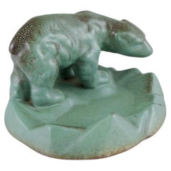 Michael Andersen, Bornholm. Ceramic bowl with walking polar bear. Mid-20th C