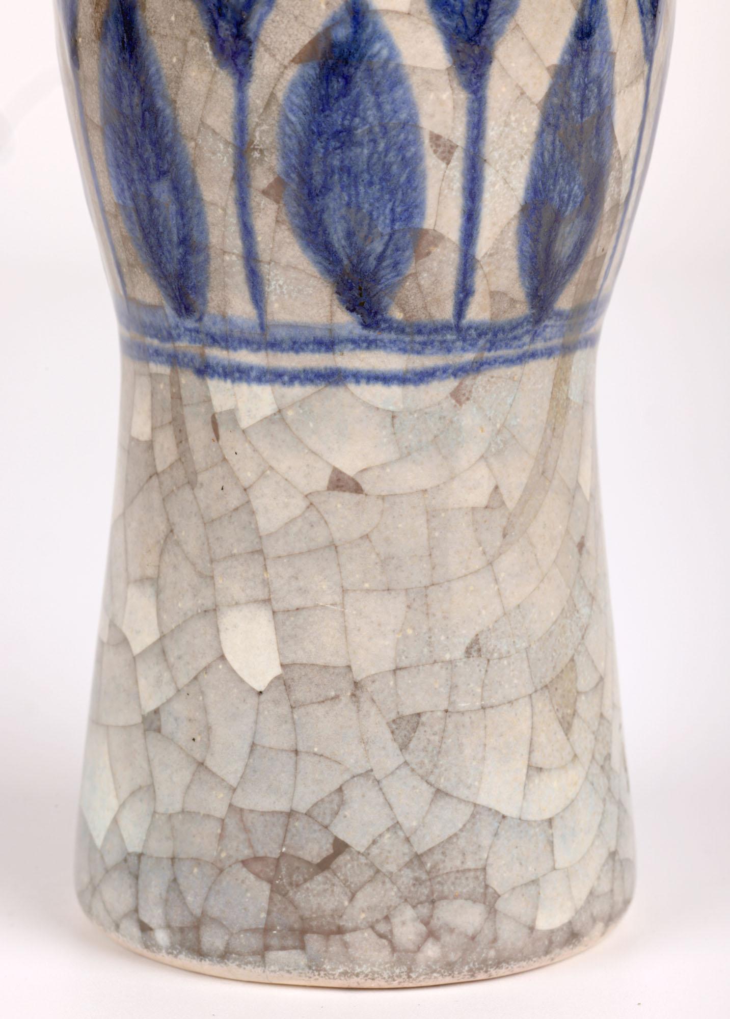 Glazed Michael Andersen Bornholm Danish Ceramic Bottle Vase For Sale