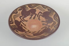 Michael Andersen, Bornholm. Large stoneware bowl with horses ornament. 1960s/70s