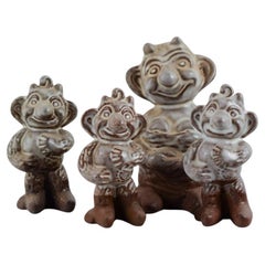 Michael Andersen, Bornholm. Three ceramic figures. Designed by Marianne Starck.