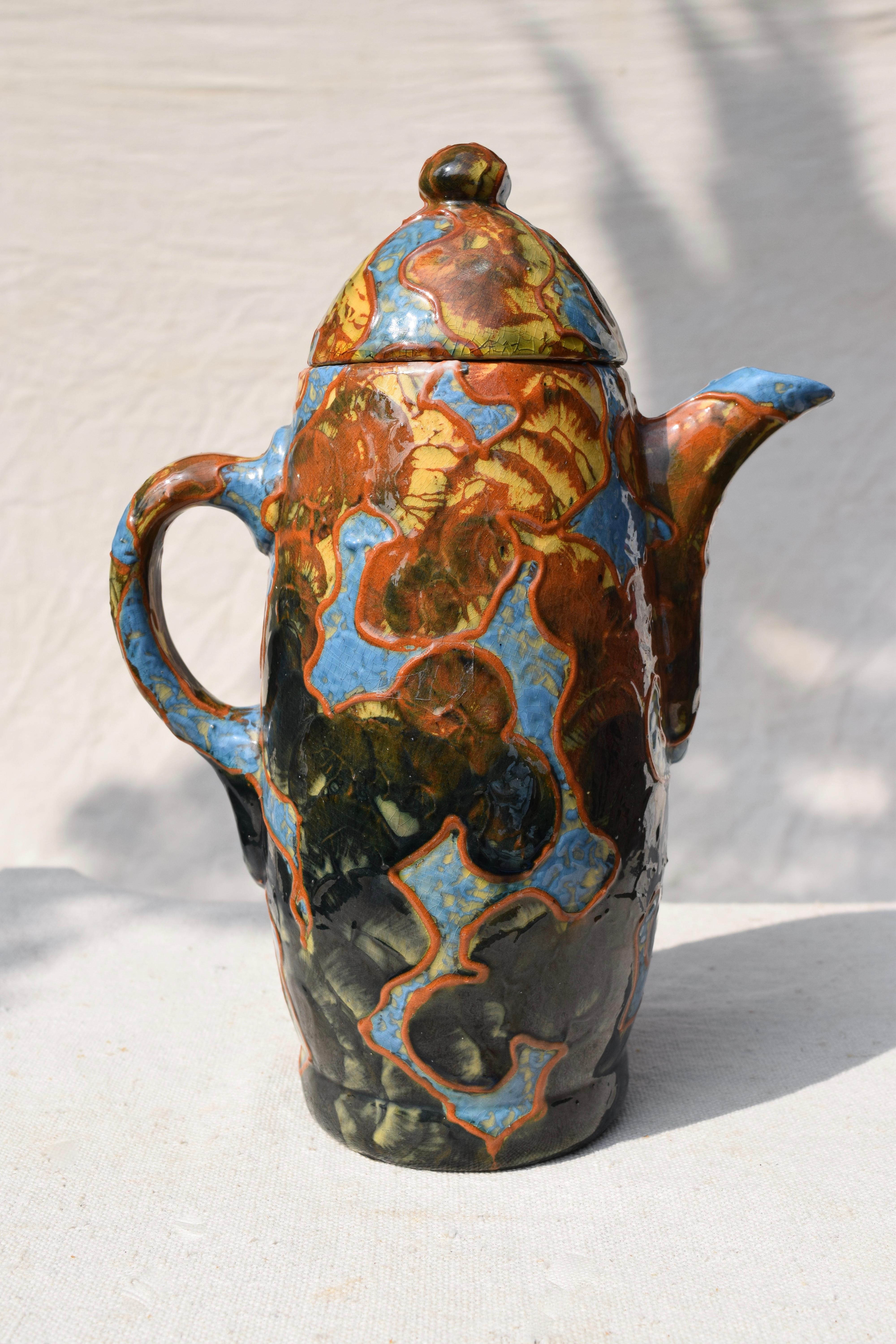 Michael Andersen, Camouflage Series Pitcher, Denmark, 1940s In Excellent Condition For Sale In Southampton, NJ