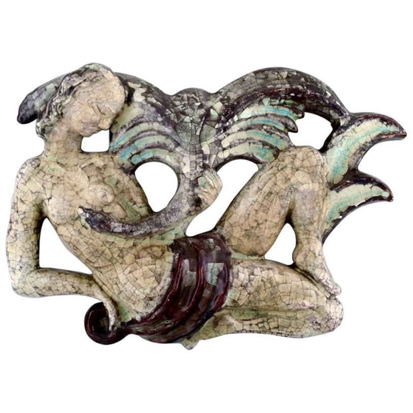 Michael Andersen Ceramics, Bornholm, Relief, Leda and the Swan